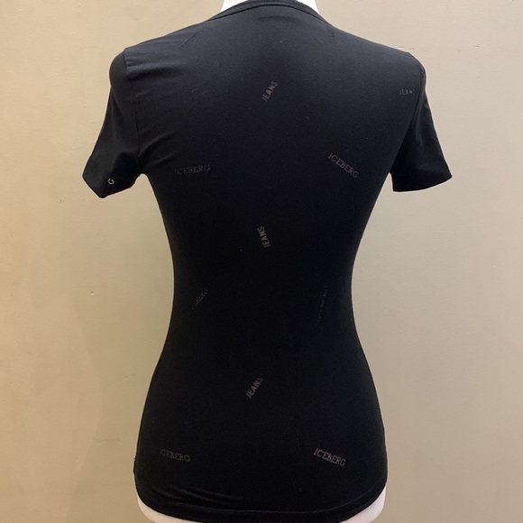 Auth Iceberg Jeans Gilmar Italy logo fitted cotton black shortsleeved T-shirt - Picture 3 of 10